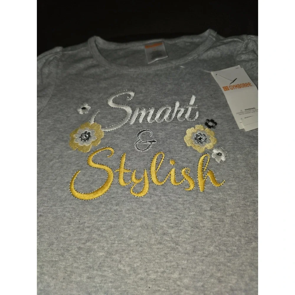 Gymboree outlet bright owl smart and stylish Grey top nwt size 4 back to school